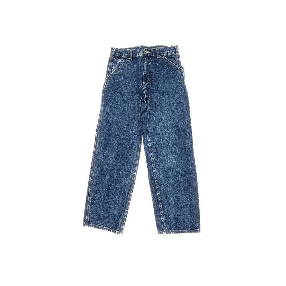 John Galt Carpenter Straight Men's size S 28x29 Dark Blue Denim jeans   Great Co